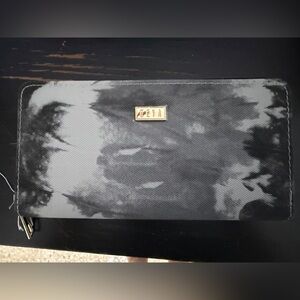 Beya Black and Gray Wallet with Gold Accent